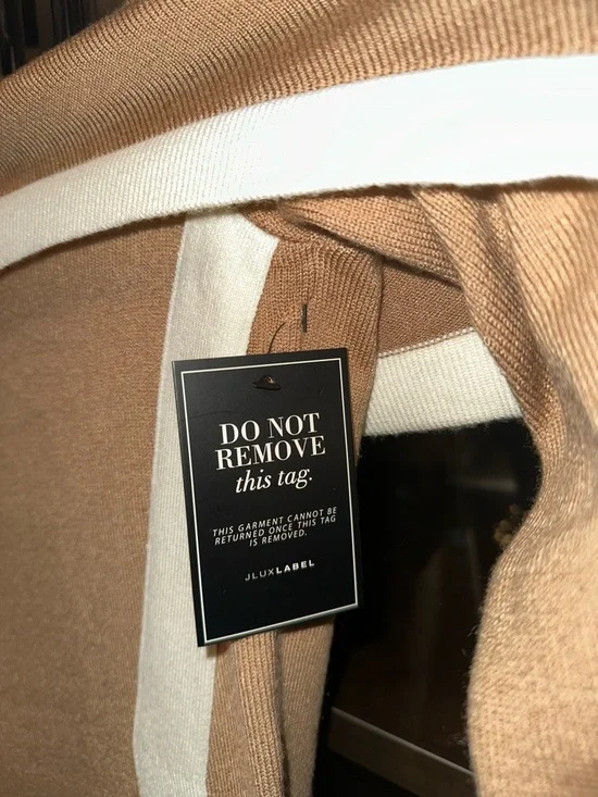 JLUXLABEL Camel Maxi Bodycon Dress with White Panels - Picture 2 of 3